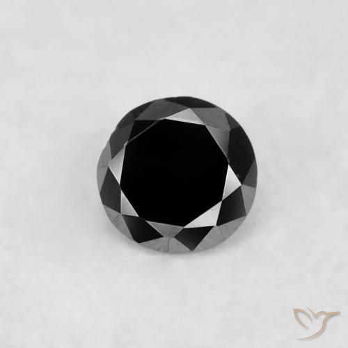0.02ct طبيعي أسود الماس, دائري, غير شفاف