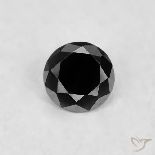 0.02ct طبيعي أسود الماس, دائري, غير شفاف