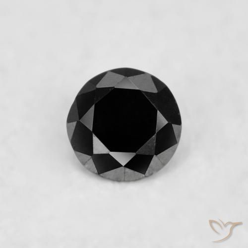 0.02ct طبيعي أسود الماس, دائري, غير شفاف