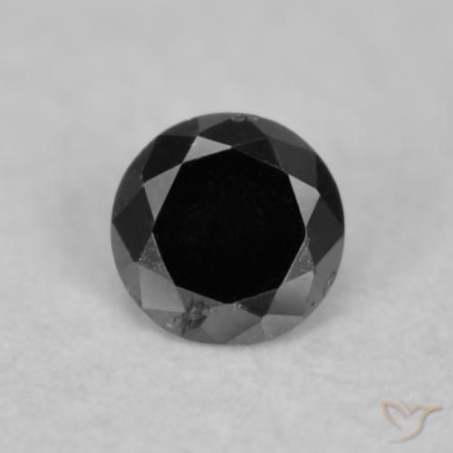 0.04ct طبيعي أسود الماس, دائري, غير شفاف