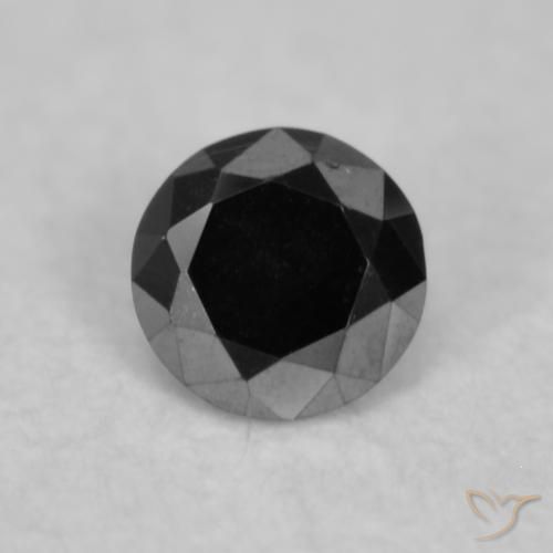 0.04ct طبيعي أسود الماس, دائري, غير شفاف