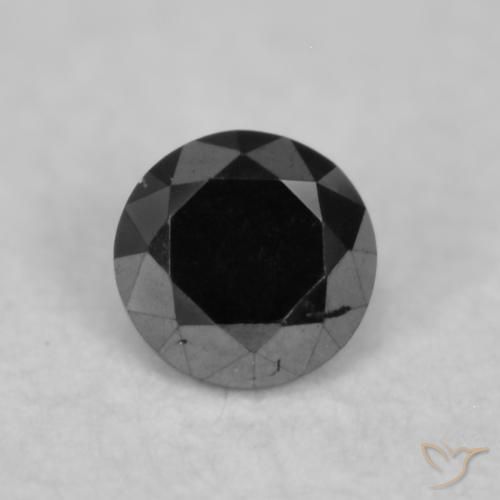 0.05ct طبيعي أسود الماس, دائري, غير شفاف
