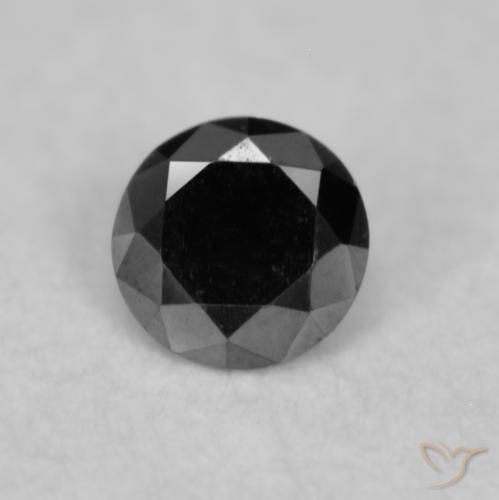 0.02ct طبيعي أسود الماس, دائري, غير شفاف