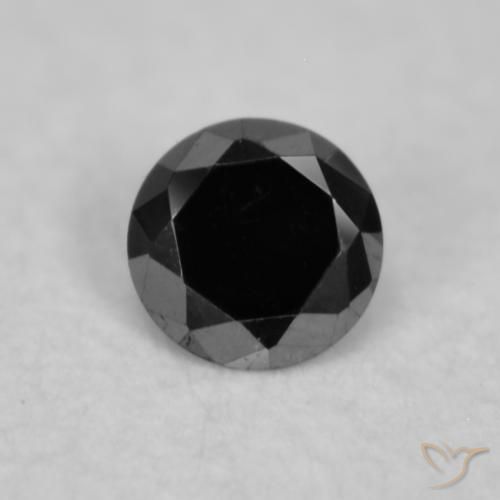 0.02ct طبيعي أسود الماس, دائري, غير شفاف