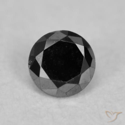 0.04ct طبيعي أسود الماس, دائري, غير شفاف