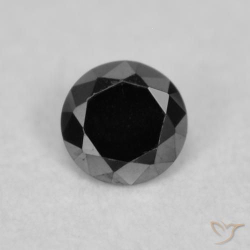 0.03ct طبيعي أسود الماس, دائري, غير شفاف