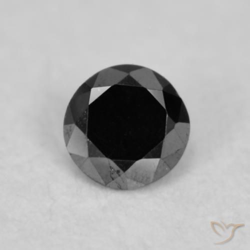 0.03ct طبيعي أسود الماس, دائري, غير شفاف