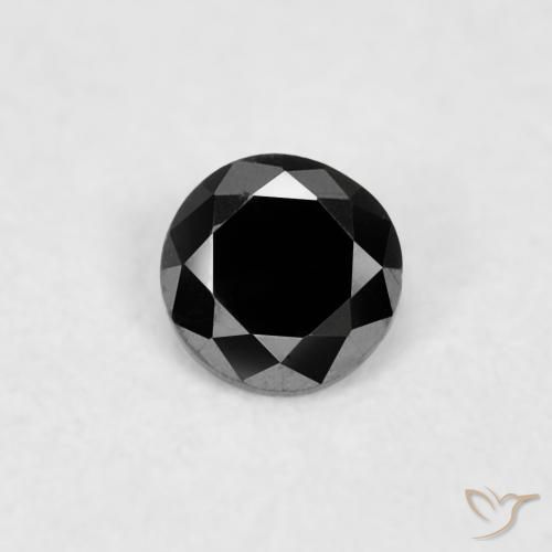 0.03ct طبيعي أسود الماس, دائري, غير شفاف