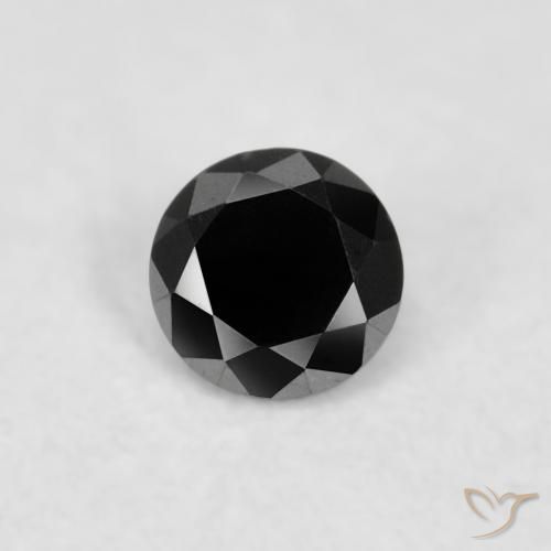 0.02ct طبيعي أسود الماس, دائري, غير شفاف, Photo A