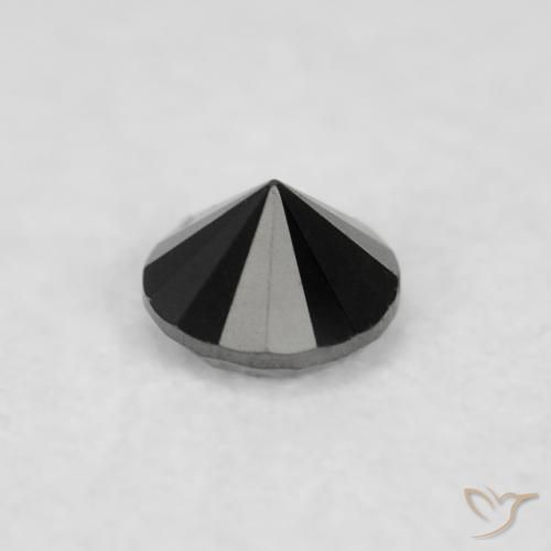 الماس أسود طبيعي، دائري، 0.02 قيراط، غير شفاف