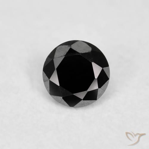 0.02ct طبيعي أسود الماس, دائري, غير شفاف