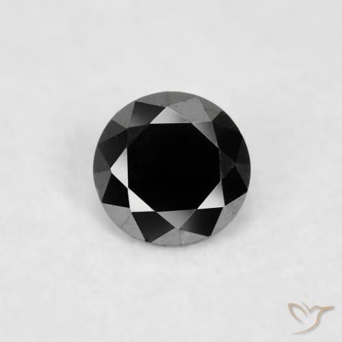 0.03ct طبيعي أسود الماس, دائري, غير شفاف