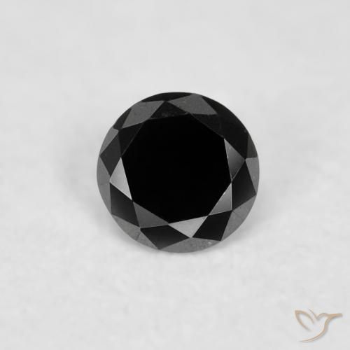 0.02ct طبيعي أسود الماس, دائري, غير شفاف