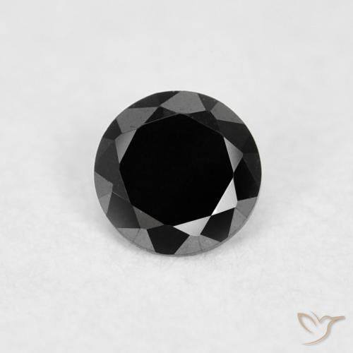 0.03ct طبيعي أسود الماس, دائري, غير شفاف
