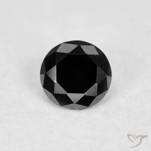 0.04ct طبيعي أسود الماس, دائري, غير شفاف