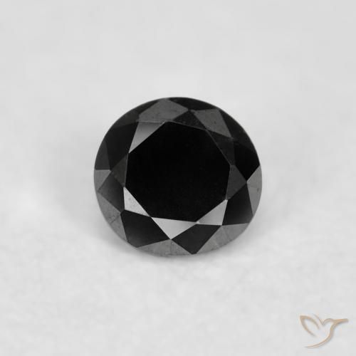 0.04ct طبيعي أسود الماس, دائري, غير شفاف