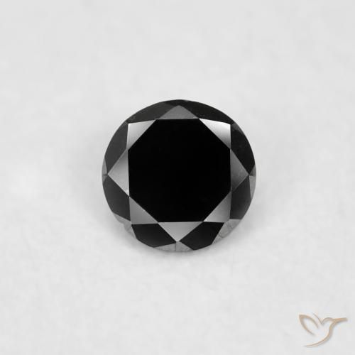 0.02ct طبيعي أسود الماس, دائري, غير شفاف