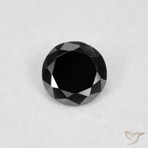 0.03ct طبيعي أسود الماس, دائري, غير شفاف