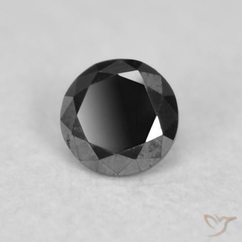 الماس أسود طبيعي، دائري، 0.02 قيراط، غير شفاف