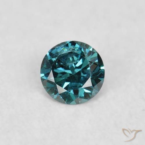 0.03ct طبيعي أخضر الماس, دائري, قليلا جدا