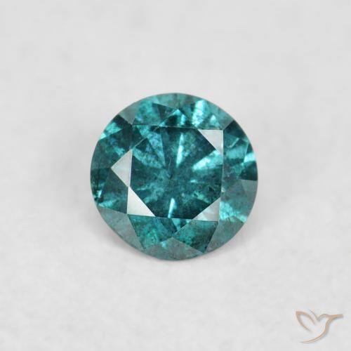 0.06ct طبيعي أخضر الماس, دائري, قليلا جدا