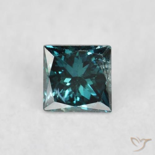 0.07ct طبيعي أخضر الماس, مربع, قليلا جدا