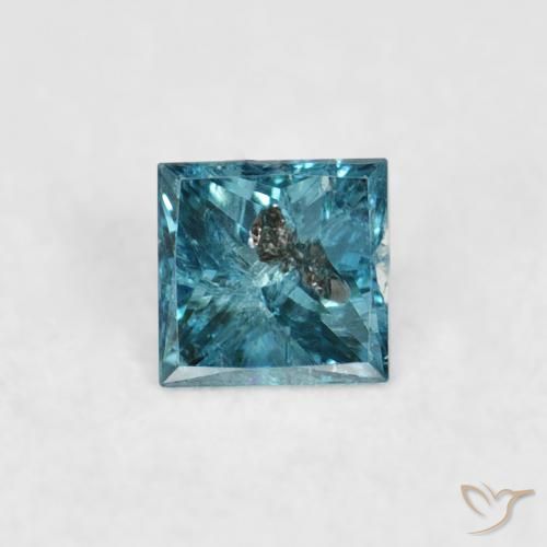 0.07ct طبيعي أزرق الماس, مربع, VS-SI