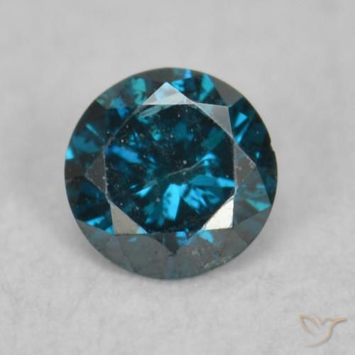 0.07ct طبيعي أزرق الماس, دائري, VS-SI