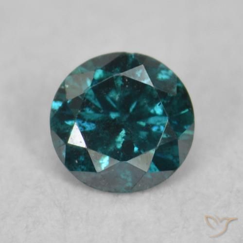 0.07ct طبيعي أزرق الماس, دائري, VS-SI