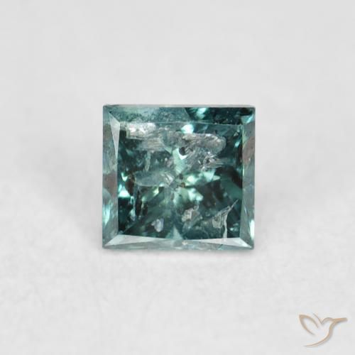 0.07ct طبيعي أخضر الماس, مربع, SI