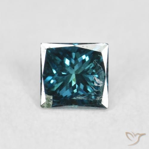 0.09ct طبيعي أزرق الماس, مربع, SI