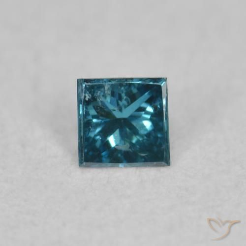0.02ct طبيعي أزرق الماس, مربع, قليلا جدا