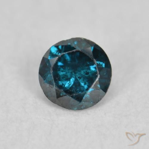 0.07ct طبيعي أزرق الماس, دائري, قليلا جدا