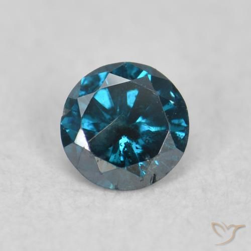 0.07ct طبيعي أزرق الماس, دائري, SI