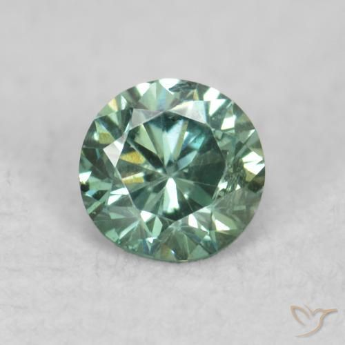 0.08ct طبيعي أخضر الماس, دائري, VS-SI