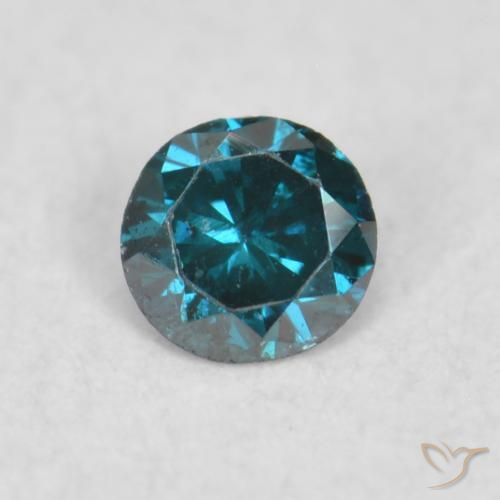 0.03ct طبيعي أزرق الماس, دائري, قليلا جدا