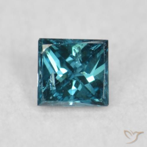 0.03ct طبيعي أزرق الماس, مربع, قليلا جدا