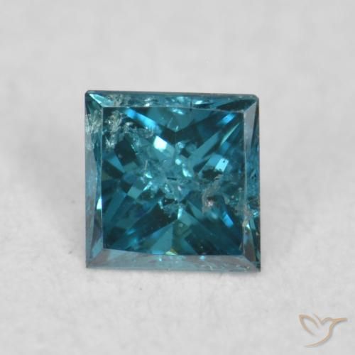0.04ct طبيعي أزرق الماس, مربع, قليلا جدا