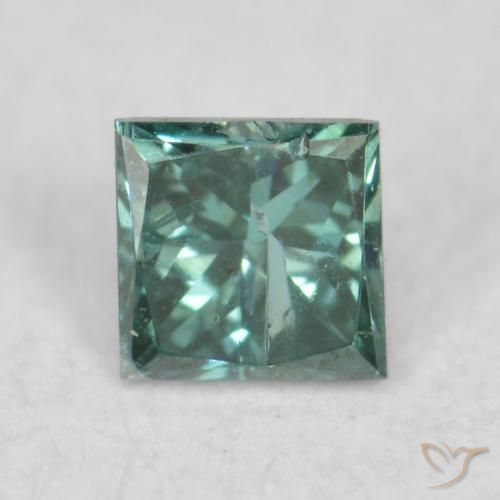 0.08ct طبيعي أخضر الماس, مربع, قليلا جدا