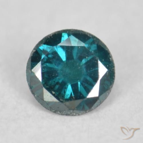 0.07ct طبيعي أزرق الماس, دائري, قليلا جدا