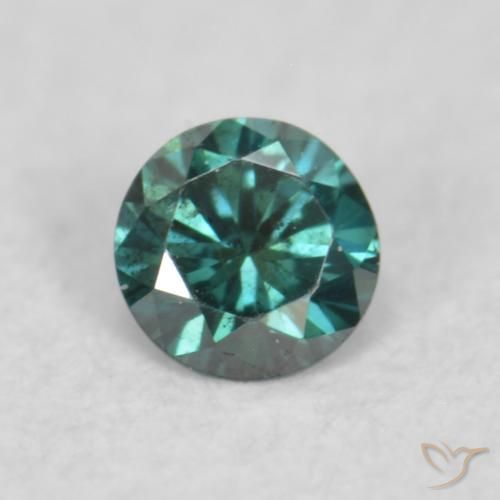 0.03ct طبيعي أخضر الماس, دائري, قليلا جدا