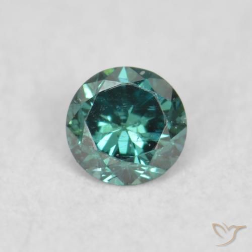 0.02ct طبيعي أخضر الماس, دائري, قليلا جدا