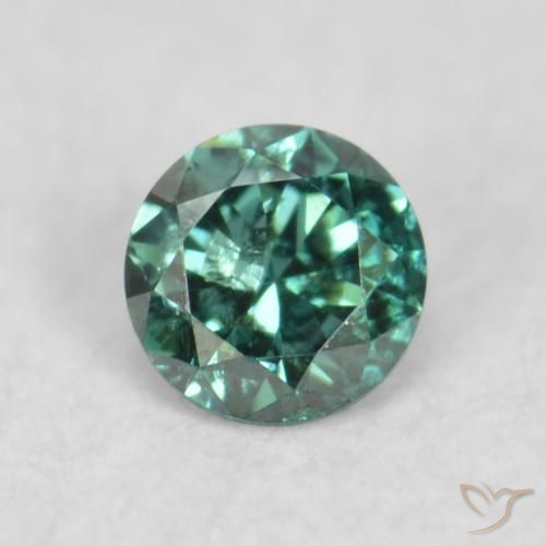 0.06ct طبيعي أخضر الماس, دائري, SI