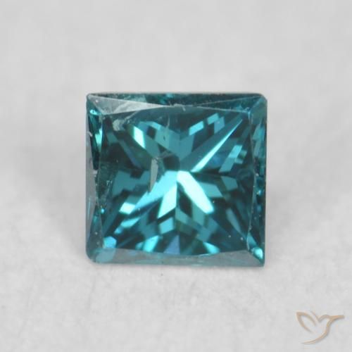 0.06ct طبيعي أزرق الماس, مربع, قليلا جدا