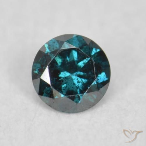 0.05ct طبيعي أزرق الماس, دائري, قليلا جدا