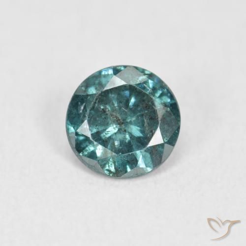 0.38ct طبيعي أزرق الماس, دائري, SI