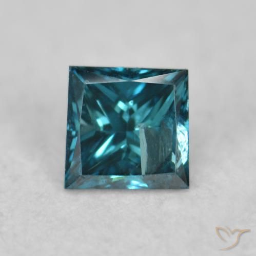 0.07ct طبيعي أزرق الماس, مربع, قليلا جدا