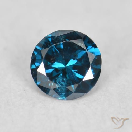 0.06ct طبيعي أزرق الماس, دائري, قليلا جدا