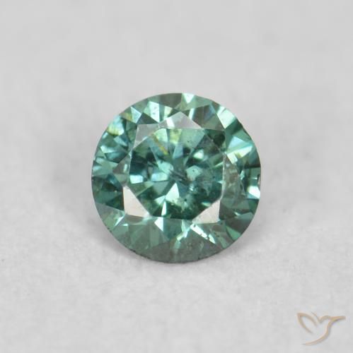 0.05ct طبيعي أخضر الماس, دائري, قليلا جدا