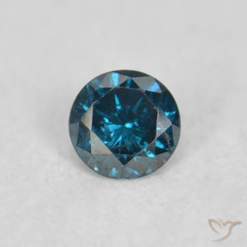 0.03ct طبيعي أزرق الماس, دائري, قليلا جدا